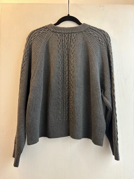 LOFT Gray Ribbed Knit Crewneck Sweater NWOT - Picture 5 of 5